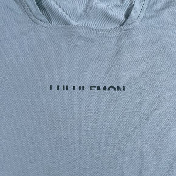 Lululemon Shirt Mens XL Square-Neck Running Short Sleeve Blue Performance - Picture 4 of 10